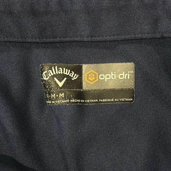 Men’s Callaway Blue Stripe Short Sleeve Polo Shirt Size Medium Golf Athletic - Picture 3 of 4